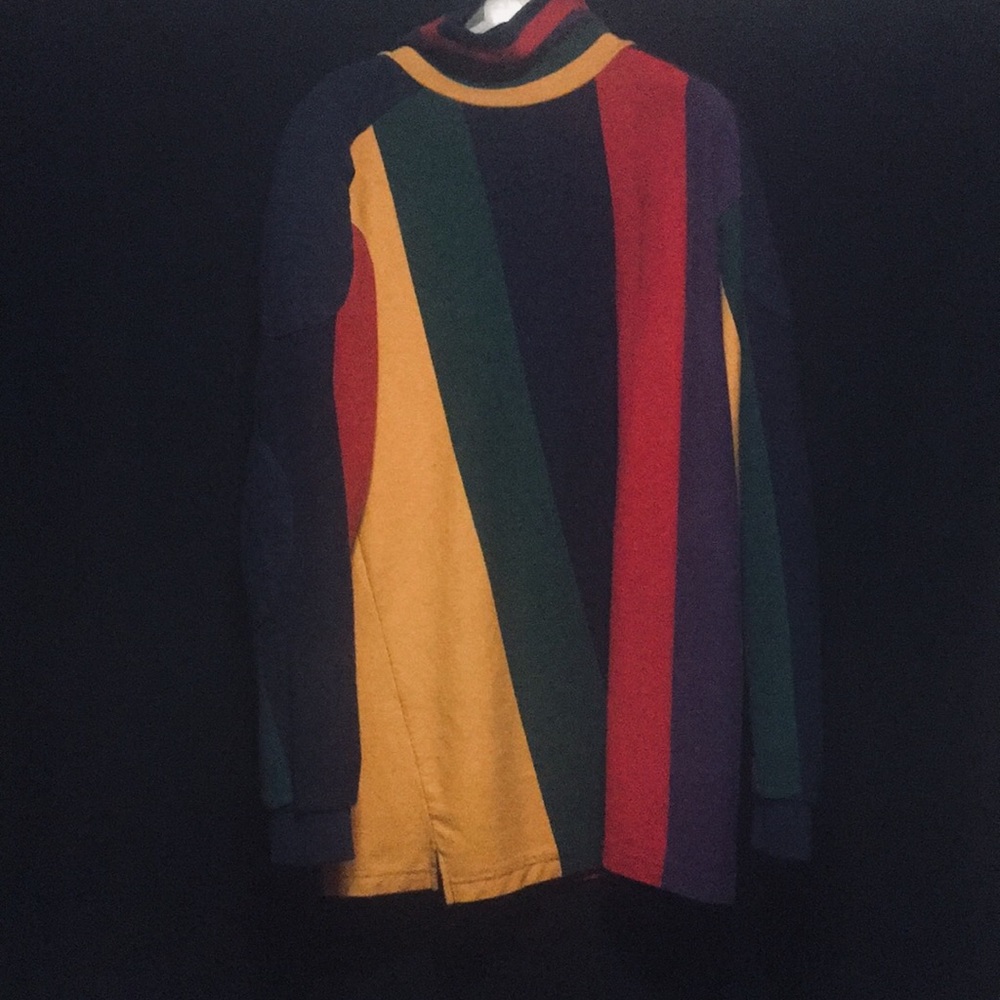 vtg multicolor vertical stripe turtleneck